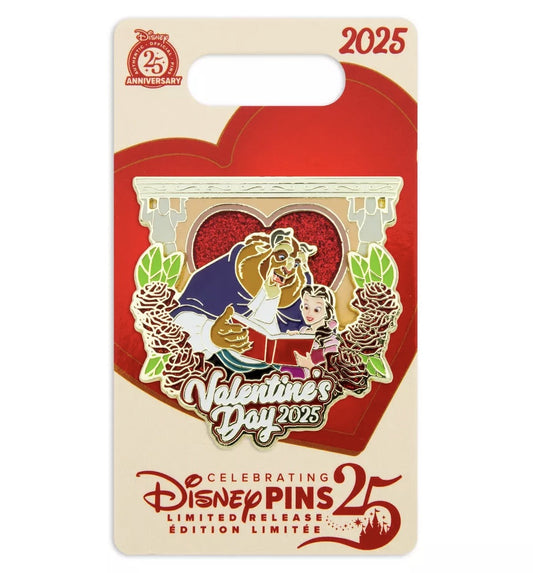 Beauty and the Beast Valentine's Day 2025 Pin at Disney Store & Disney Parks