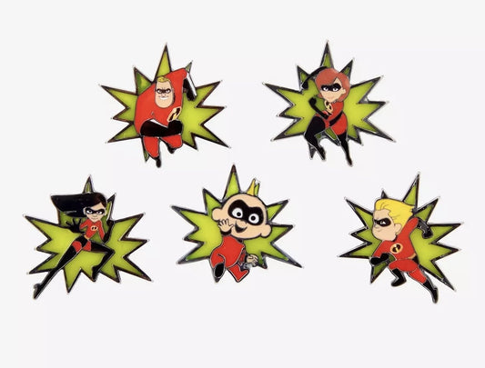The Incredibles Stained Glass Character Portrait Blind Box Pin Set at BoxLunch