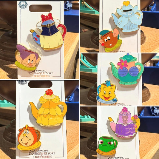 Teapot and Cup Pin Sets at Shanghai Disney Resort