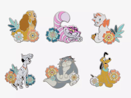 Disney Cats & Dogs Floral Blind Box Pin Set - BoxLunch