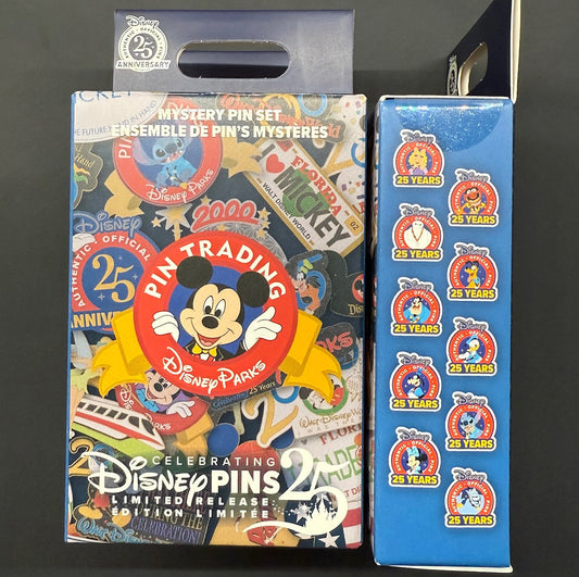 Disney Pin Trading 25th Anniversary Mystery Pin Set