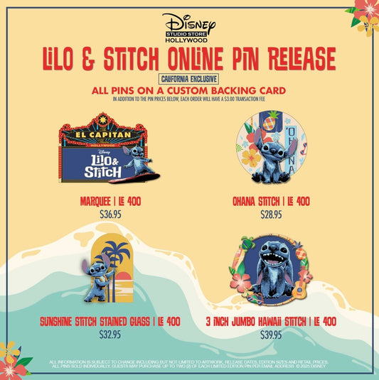 Lilo &amp; Stitch Live Action and Marvel Thunderbolts Pins at Disney Studio Store Hollywood