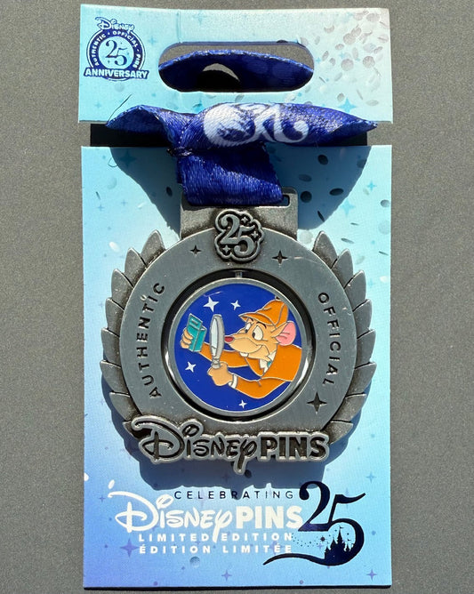 Basil Pin Trading 25th Anniversary Medal Disney Pin