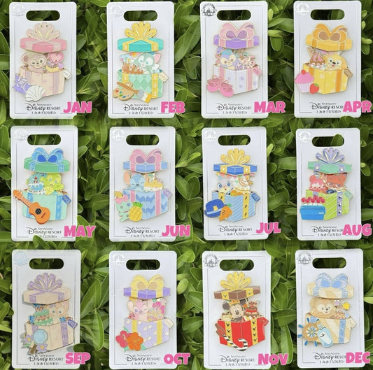 Duffy & Friends Birthday Present Pins at Shanghai Disney Resort