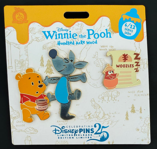 Winnie the Pooh and Woozle Hundred Acre Wood Series 6 Disney Pin Set