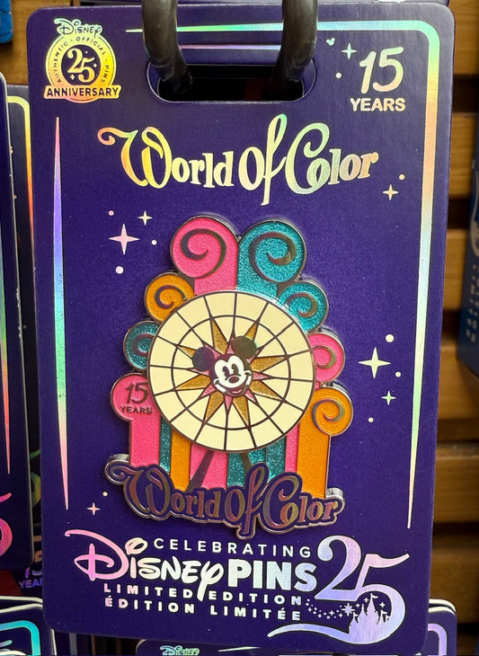 World of Color 15th Anniversary Spinner Disney Pin