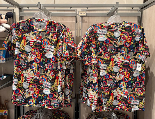 Disney Pin Trading 25th Anniversary All Over Print T-Shirt at Disney Parks