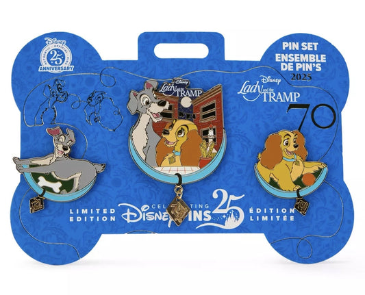 Lady and the Tramp 70th Anniversary Pin Set at Disney Store