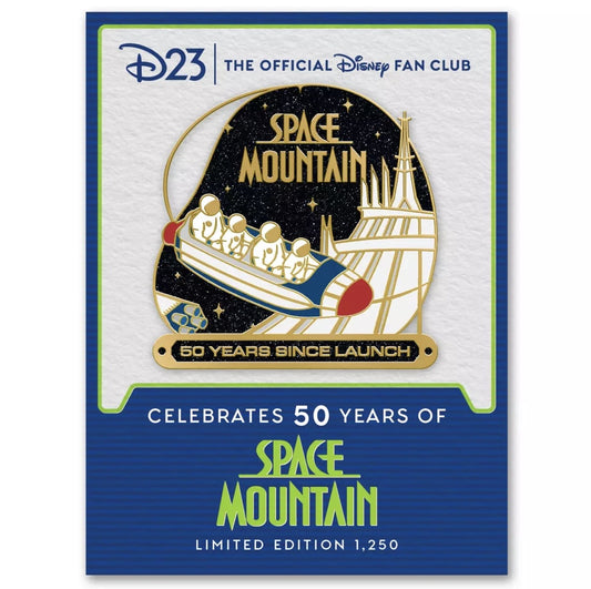 Space Mountain 50th Anniversary D23 Gold Member Pin at Disney Store