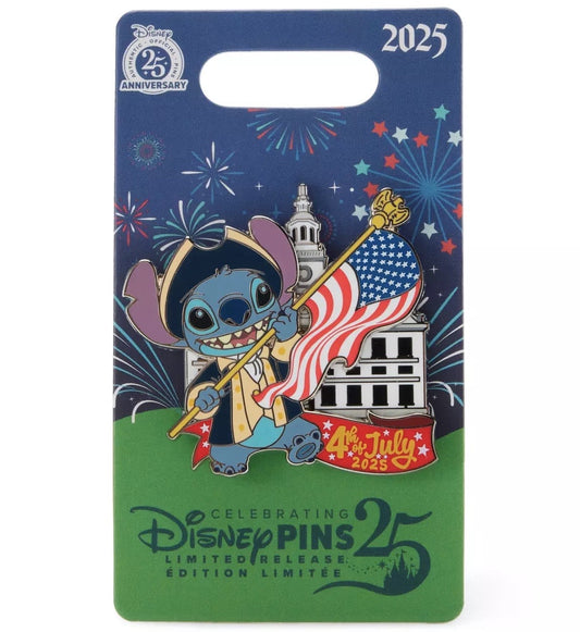 Stitch 4th of July 2025 Pin at Disney Store