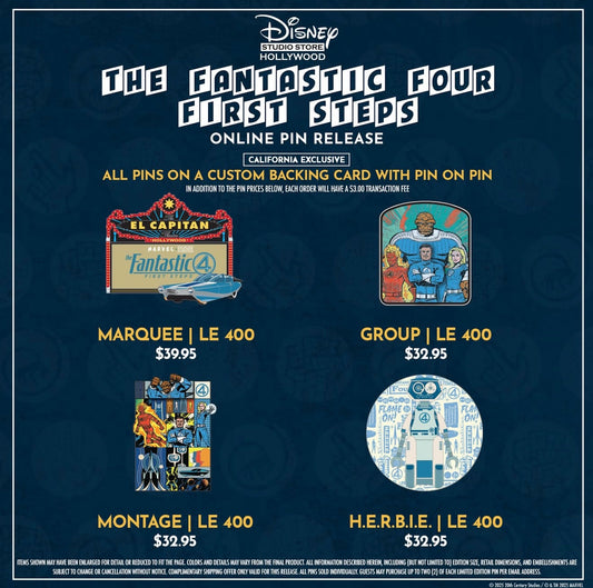 The Fantastic Four: First Steps Pin Releases at Disney Studio Store Hollywood