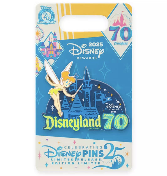Tinker Bell Disneyland 70th Anniversary Disney Visa Cardmember Exclusive 2025 Pin