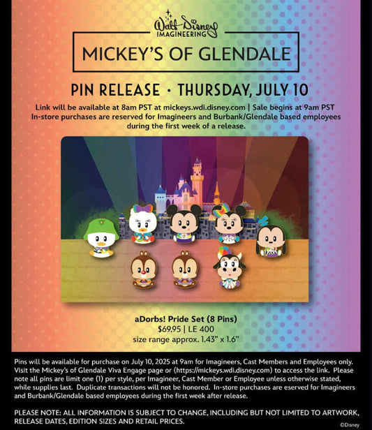 aDorbs! Pride WDI Pin Set at Mickey’s of Glendale