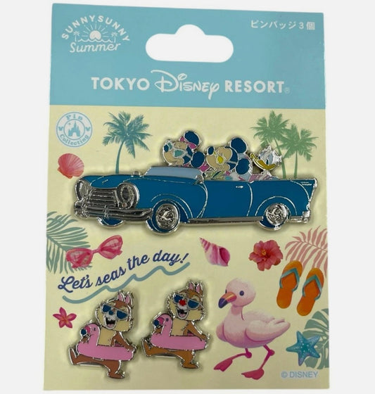 Mickey & Friends Sunny Sunny Summer Pin Set at Tokyo Disney Resort