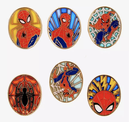 Marvel Spider-Man Stained Glass Blind Box Pin Set - BoxLunch