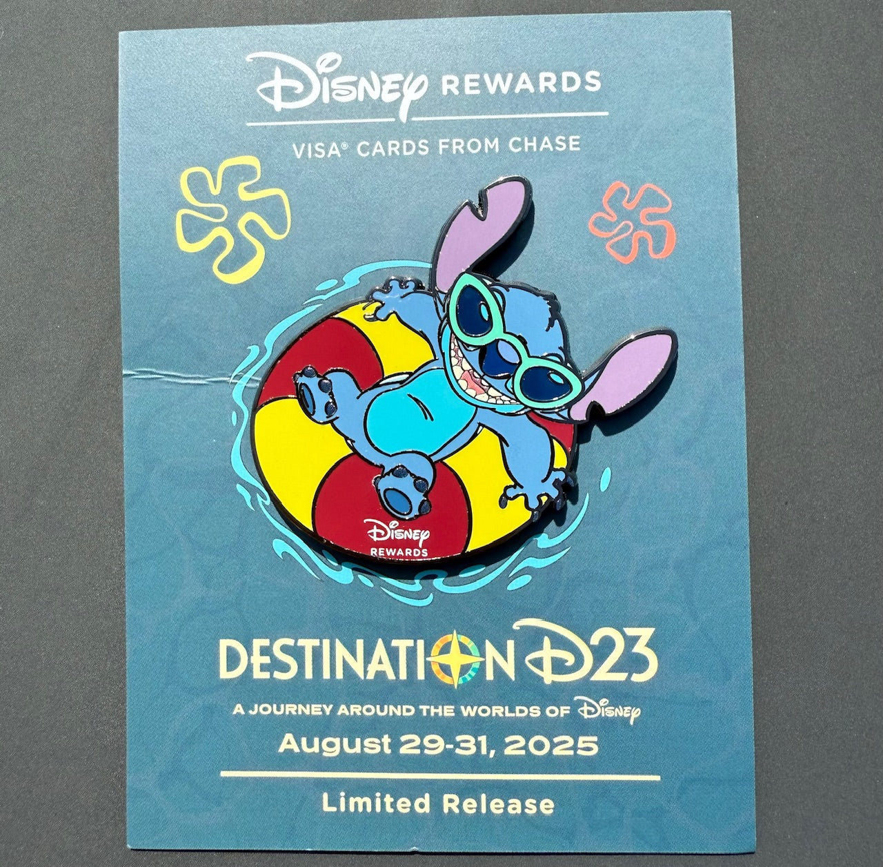 Stitch Disney Visa Rewards Pin at Destination D23 2025 Event