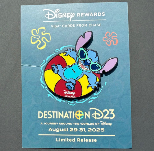 Stitch Disney Visa Rewards Pin at Destination D23 2025 Event