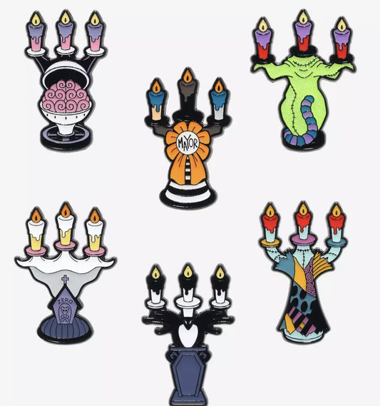 The Nightmare Before Christmas Character Candelabra Blind Box Pin Set