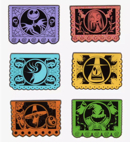 The Nightmare Before Christmas Character Papel Picado Blind Box Pin Set at Hot Topic