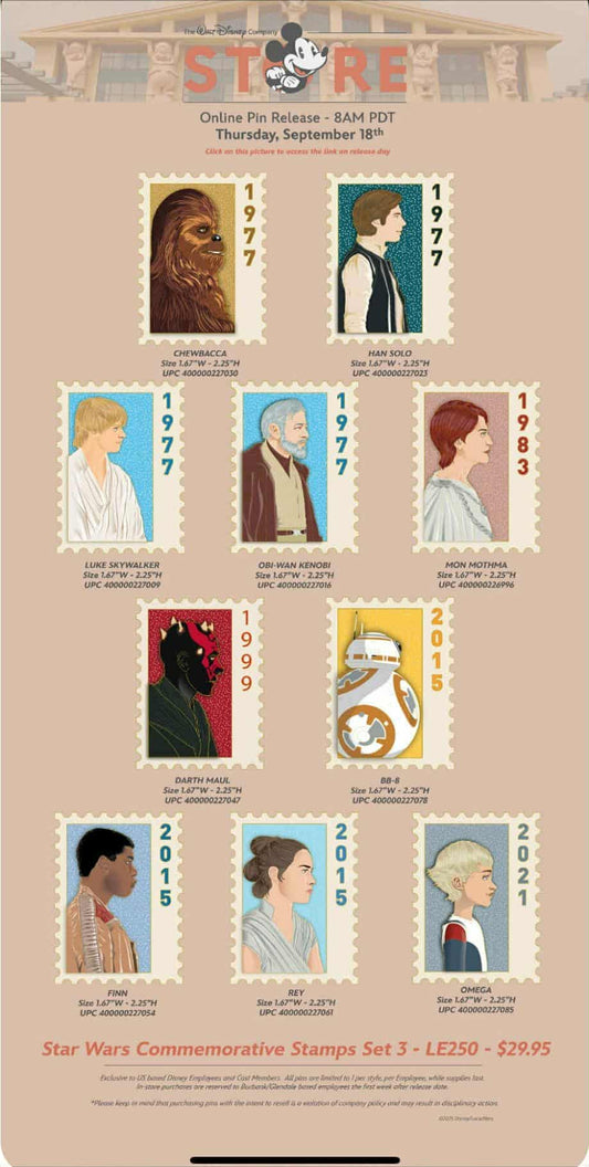 Star Wars Commemorative Stamps Set 3 at The Walt Disney Company Store