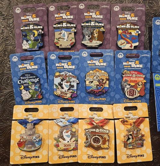 Wine & Dine Half Marathon Weekend 2025 runDisney Pins