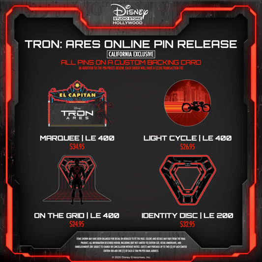 Tron Ares Pins - Disney Studio Store Hollywood