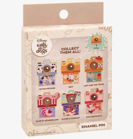 Disney Cats & Dogs Camera Sliding Blind Box Pin Set at BoxLunch