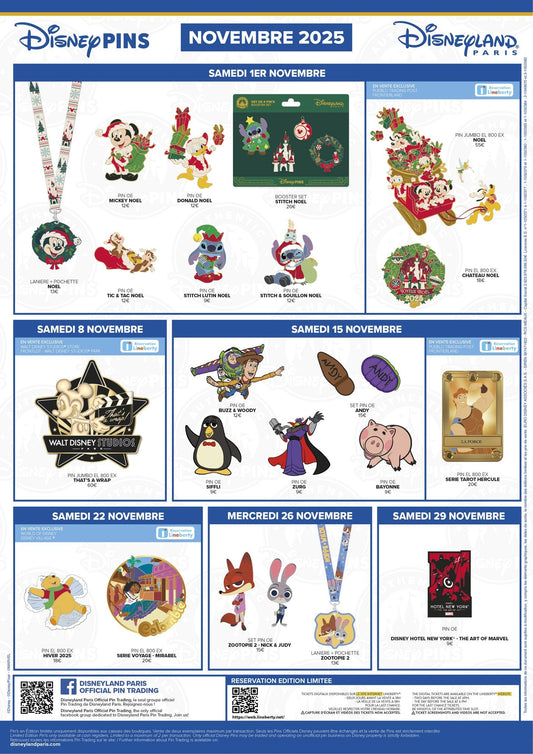 Disneyland Paris November 2025 Pin Releases