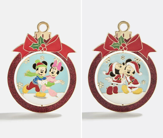 Mickey & Minnie Mouse Reversible Christmas Pin at Baublebar