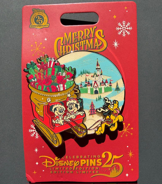 Mickey & Minnie Holiday Sleigh Mini Jumbo Disney Pin