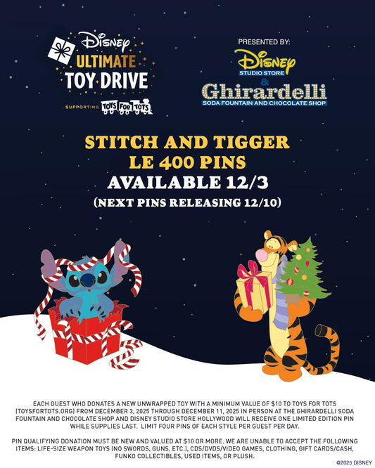 Toys for Tots 2025 Pins at Disney Studio Store Hollywood