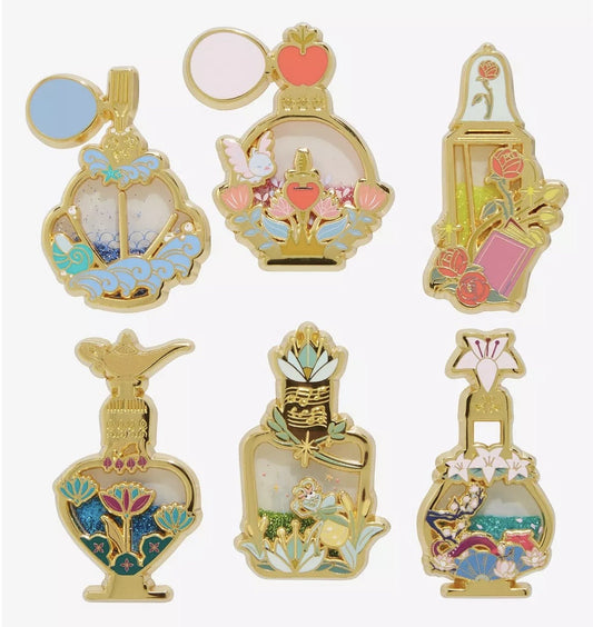 Disney Princess Liquid Glitter Filled Perfume Bottle Blind Box Pin Set - BoxLunch