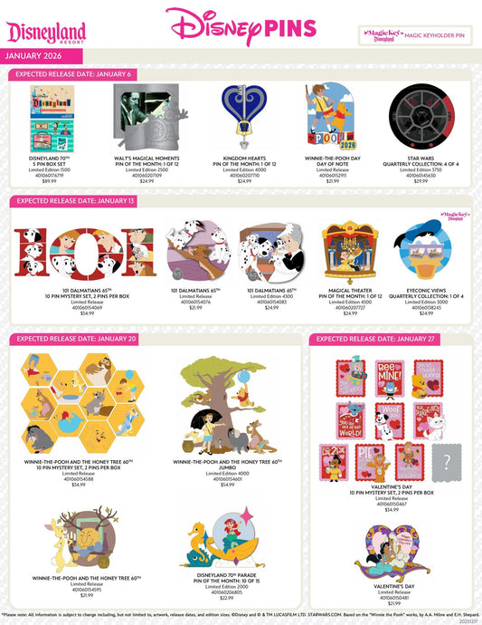 January 2026 Disneyland Pin Preview