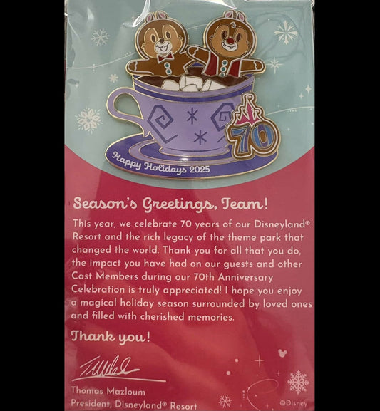 Happy Holidays 2025 Disneyland Cast Member Pin