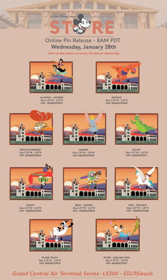 Grand Central Air Terminal Series Pins at The Walt Disney Company Store