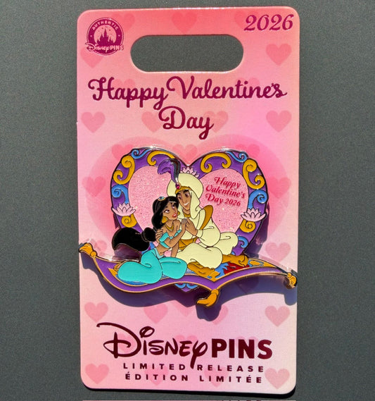 Aladdin & Jasmine Valentine’s Day 2026 Disney Pin