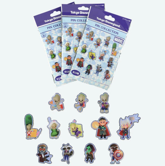 It’s a Small World with Groot x Marvel Mystery Pin Set at Tokyo Disneyland