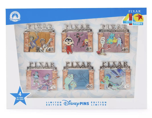 Pixar Animation Studios 40 Years Pin Set 4 at Disney Store