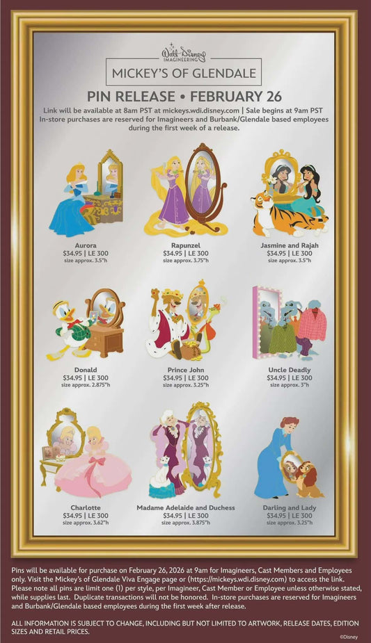 Disney Mirror WDI Pins at Mickey’s of Glendale