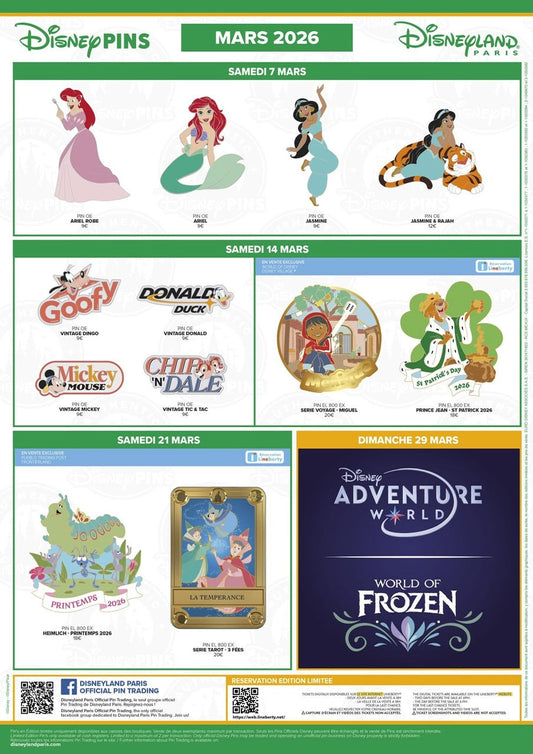 Disneyland Paris March 2026 Pin Releases