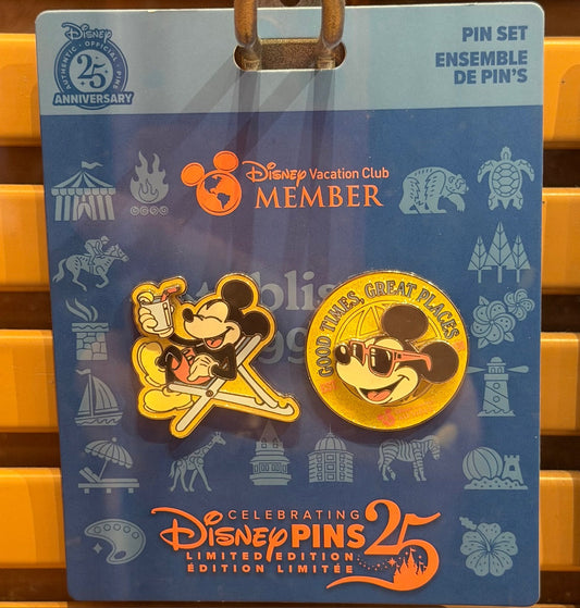 Mickey Mouse Good Times, Great Places Disney Vacation Club Pin Set