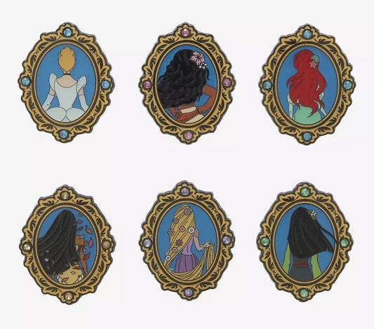 Disney Princess Back Portrait Blind Box Pin Set - Hot Topic