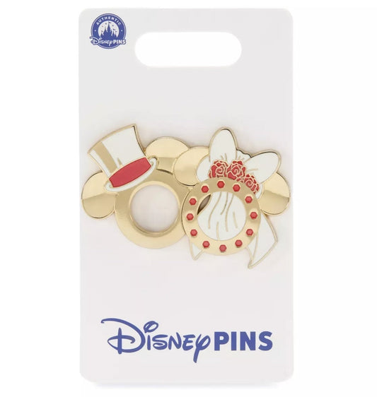Mickey and Minnie Mouse Icons Wedding Rings Disney Pin