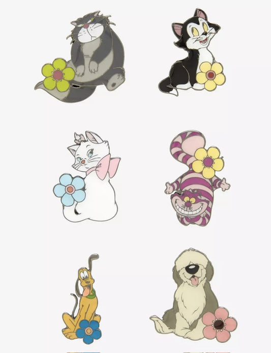 Disney Cats & Dogs Floral Blind Box Pin Set - Hot Topic