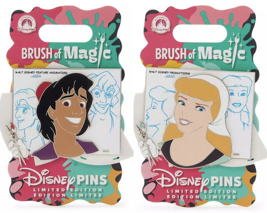Aladdin & Cinderella Brush of Magic Pins at Disney Store