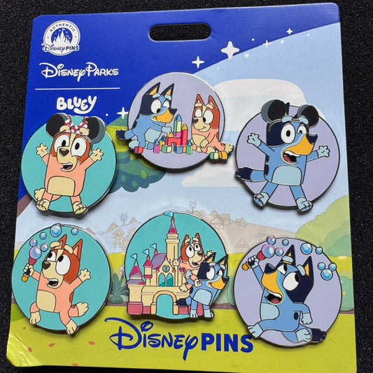 Bluey in the Parks Pin Set at Disneyland
