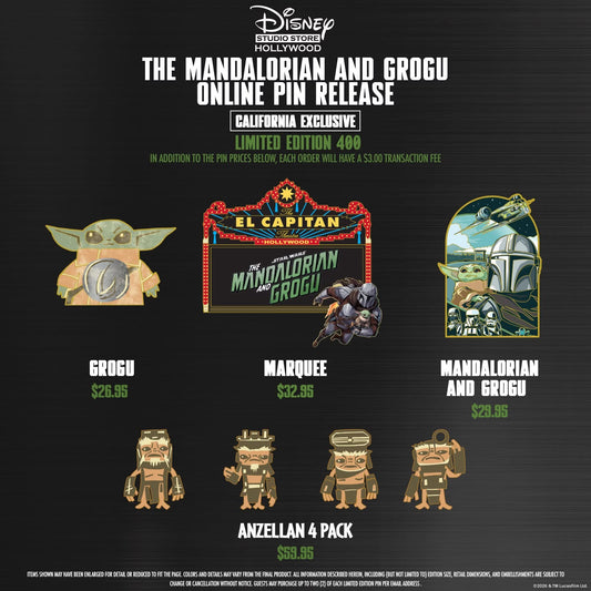 The Mandalorian and Grogu Pin Release Online at Disney Studio Store Hollywood