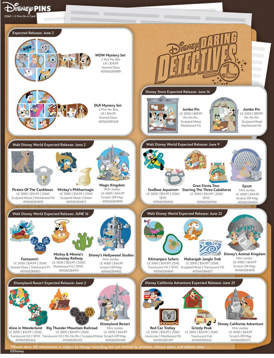 Disney Daring Detectives June 2026 Pin Releases