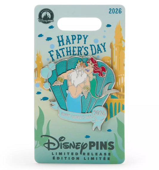 Ariel and King Triton Father's Day 2026 Pin at Disney Store