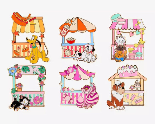 Disney Cats & Dogs Food Stands Blind Box Pin Set - BoxLunch